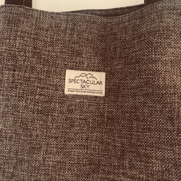 Wool Tote bag with leather handles - Picture 2 of 9